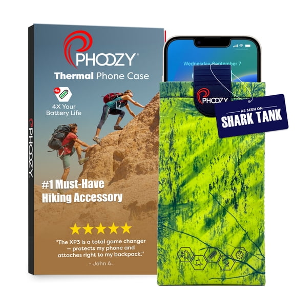PHOOZY Thermal Phone Case - XP3 Series: Ultra-Rugged Insulated Cell Phone Pouch Prevents Overheating, Extends Battery Life, Drop Protection, Floats in Water, New AGION Lining (Large - Mahi Green)