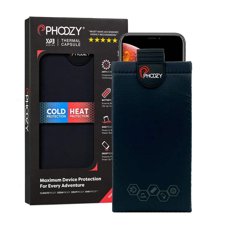 PHOOZY Thermal Phone Case XP3 Series Ultra Rugged Insulated Cell Phone Pouch Prevents Overheating Extends Battery Life Drop Protection Floats in Water New AGION Lining Medium Cosmic Black Walmart