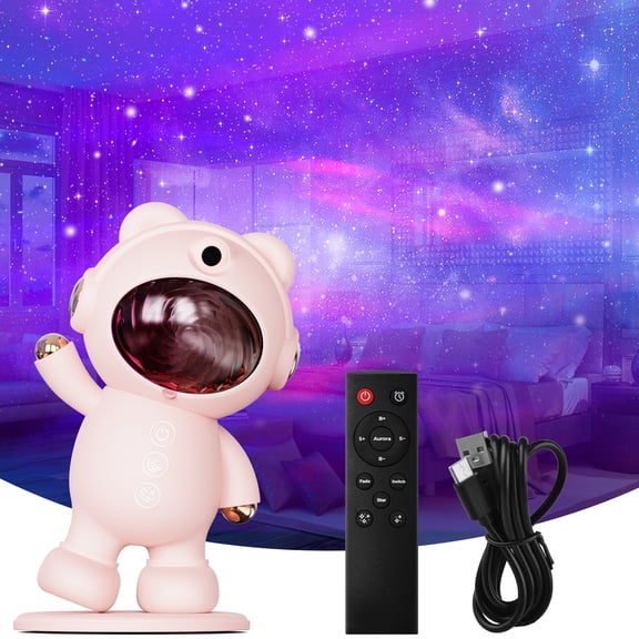PHOPOLLO Galaxy Projector Pink Color Star Projector 14 Colorful Aurora Modes, 1-Hour Timer | Remoteable,Aurora Ceiling Light for Bedroom & Dorm Decor.