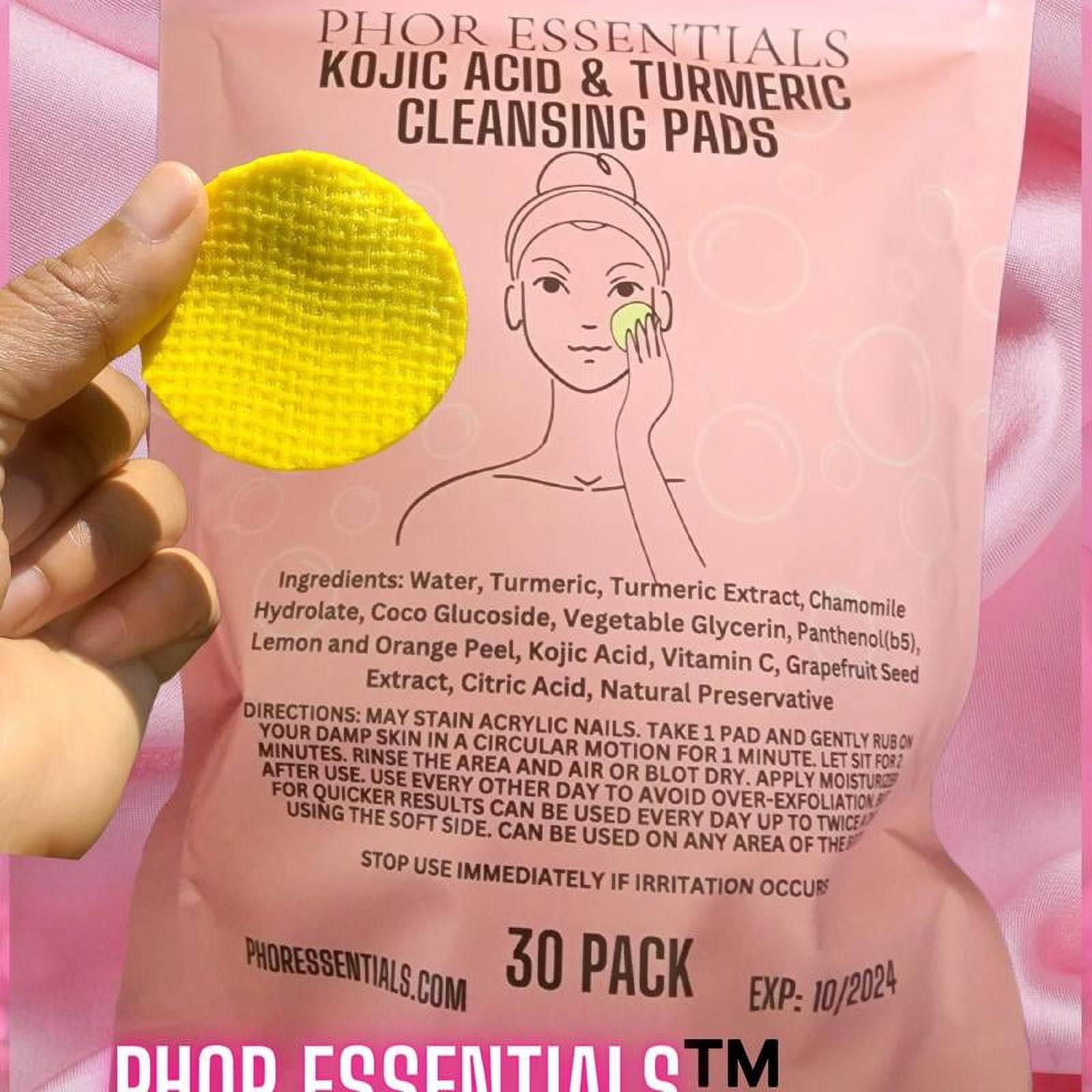 PHOR ESSENTIALS Turmeric Cleansing Exfoliating Pads Facial 