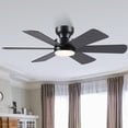 thumbnail image 1 of PHORUS 46'' Black Low Profile Flush Mount Ceiling Fan with Lights, Remote & App Control, Dual-Sided Modern/Rustic 6 Blades, Reversible, 3 CCT,Bedroom & Kitchen, 1 of 9