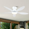thumbnail image 1 of PHORUS 46'' Modern Low Profile Ceiling Fan with Light, Remote & App Control, Quiet DC Motor, Reversible, Dimmable LED,Flush Mount for Bedroom, Kitchen, Indoor/Outdoor Patio, White, 1 of 10