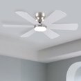 thumbnail image 1 of PHORUS 46'' Silver Low Profile Flush Mount Ceiling Fan with Lights, Remote & App Control, Dual-Sided Modern/Rustic 6 Blades, Reversible, 3 CCT,Bedroom & Kitchen, 1 of 8
