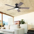 thumbnail image 1 of PHORUS 52in Ceiling Fan with Lights Flush Mount Modern Fan Light with Remote Dimmable LED 5 Blade Brown for Bedroom Living Room, 1 of 7