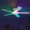 thumbnail image 1 of PHORUS 52" Low-Profile Flush Mount Ceiling Fan with Light, Modern White RGB Design, App & Remote Control, 8-Blade Airflow, Dimmable LED, Reversible Motor, Indoor & Covered Outdoor Use, 1 of 6