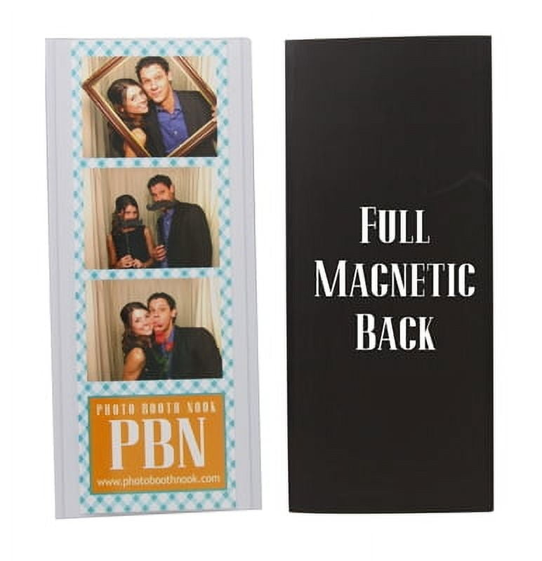 White Flexible Magnetic Photo Booth Strip Frames, Set of 100
