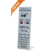 PHOTO BOOTH NOOK 2x6 Slanted Acrylic Photo Booth Frame with White Step Up Inserts, Set of 200