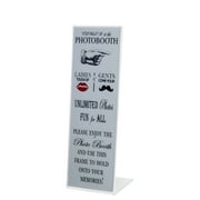 PHOTO BOOTH NOOK 2x6 Slanted Acrylic Photo Booth Frame with White Step Up Inserts, Set of 50