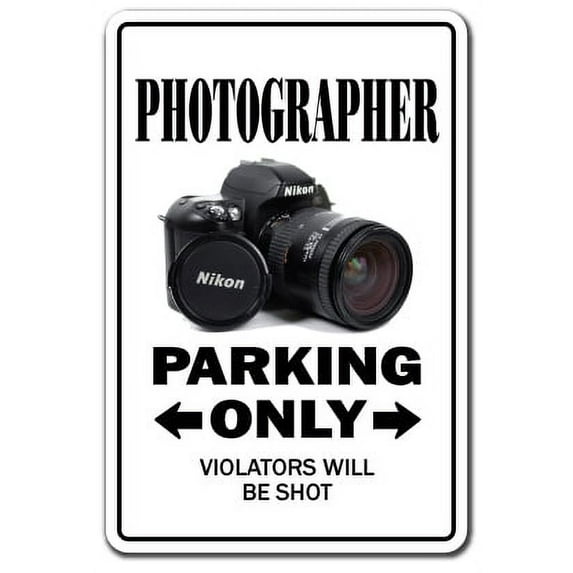 PHOTOGRAPHER Decal parking photography camera lens pictures photo movie film | Indoor/Outdoor | 9" Tall