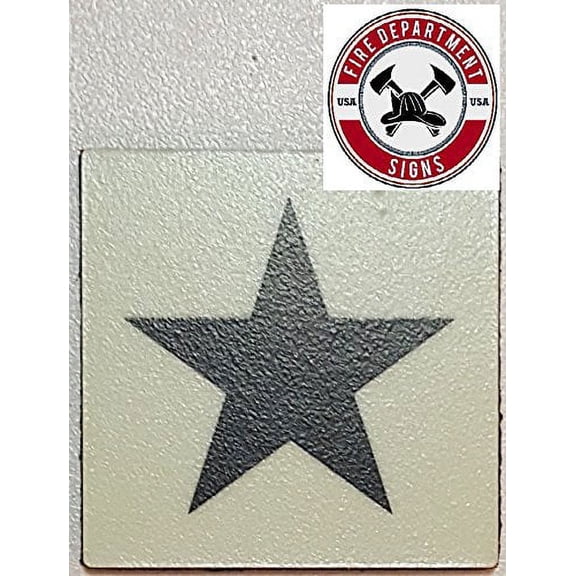 PHOTOLUMINESCENT DOOR IDENTIFICATION LETTER "STAR" SIGN HEAVY DUTY / GLOW IN THE DARK "DOOR NUMBER" SIGN HEAVY DUTY (ALUMINUM SIGN 1.5 X 1.5)(ref-2022-4)