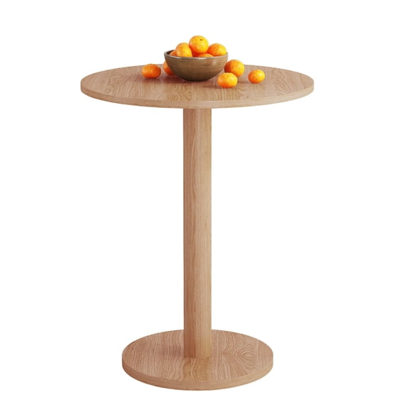 PHOYAL 23.62" MDF Round Dining Table for Kitchen Small Space Apartment, Tulip Style Pedestal Dining Tables, Natural