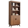 thumbnail image 1 of PHOYAL 68" Tall Fluted Kitchen Pantry Storage Cabinet, Large Storage Cabinet with 3 Adjustable Shelves and 2 Doors, Freestanding Cupboard Buffet for Kitchen, Dining Room, Walnut, 1 of 7