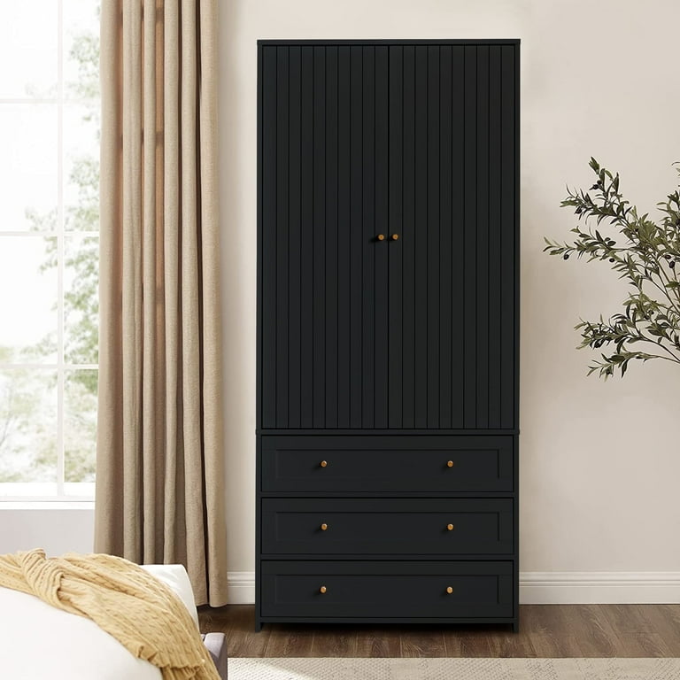 Black bedroom armoire discount