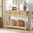 thumbnail image 1 of PHOYAL Boho Console Tables with Drawers Storage, 2 Tier Modern Narrow Sofa Cabinet Table for Entryway Living Room, Natural, 1 of 7
