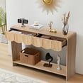 thumbnail image 1 of PHOYAL Console Table Sofa Table with 2 Drawer and Open Storage Shelves, Modern Entryway Table for Living Room Hallway Bedroom, Beige, 1 of 6