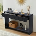 thumbnail image 1 of PHOYAL Console Table Sofa Table with 2 Drawer and Open Storage Shelves, Modern Entryway Table for Living Room Hallway Bedroom, Black, 1 of 7