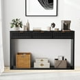 thumbnail image 1 of PHOYAL Fluted Black Console Table with 3 Drawers, Entryway Table with Storage Shelf, Narrow Wood Sofa Table for Hallway Living Room, 1 of 8