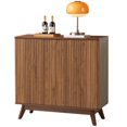 thumbnail image 1 of PHOYAL Fluted Sideboard and Buffets, Walnut Buffet Cabinet with 2 Doors and Adjustable Shelves, Accent Cabinet for Living Room Kitchen Entryway, 1 of 10