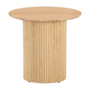 PHOYAL Fluted Small Round Dining Table for 2, 31.5 Inch Circle Dining Table for Kitchen Small Space Apartment, Beige