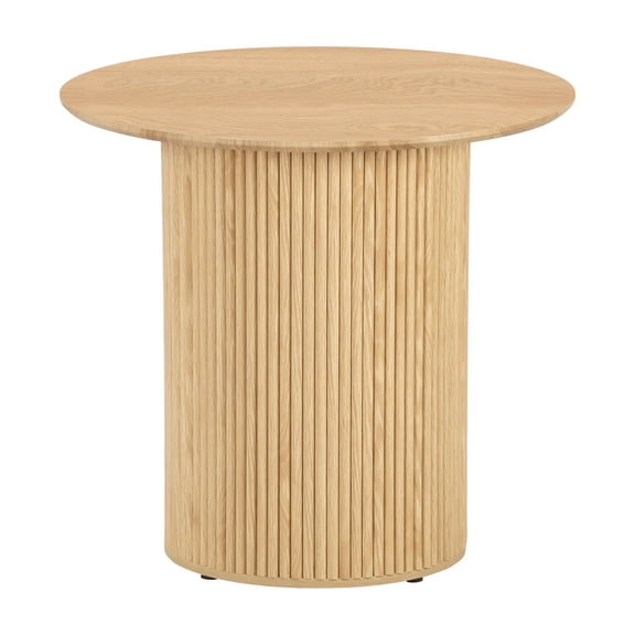PHOYAL Fluted Small Round Dining Table for 2, 31.5 Inch Circle Dining Table for Kitchen Small Space Apartment, Beige
