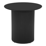 PHOYAL Fluted Small Round Dining Table for 2, 31.5 Inch Circle Dining Table for Kitchen Small Space Apartment, Black