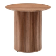 PHOYAL Fluted Small Round Dining Table for 2, 31.5 Inch Circle Dining Table for Kitchen Small Space Apartment, Walnut