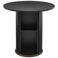 thumbnail image 1 of PHOYAL Fluted Small Round Dining Table for 2 with Sliding Door, 31.5 Inch Circle Dining Table with Storage for Kitchen Small Space Apartment, Black, 1 of 7