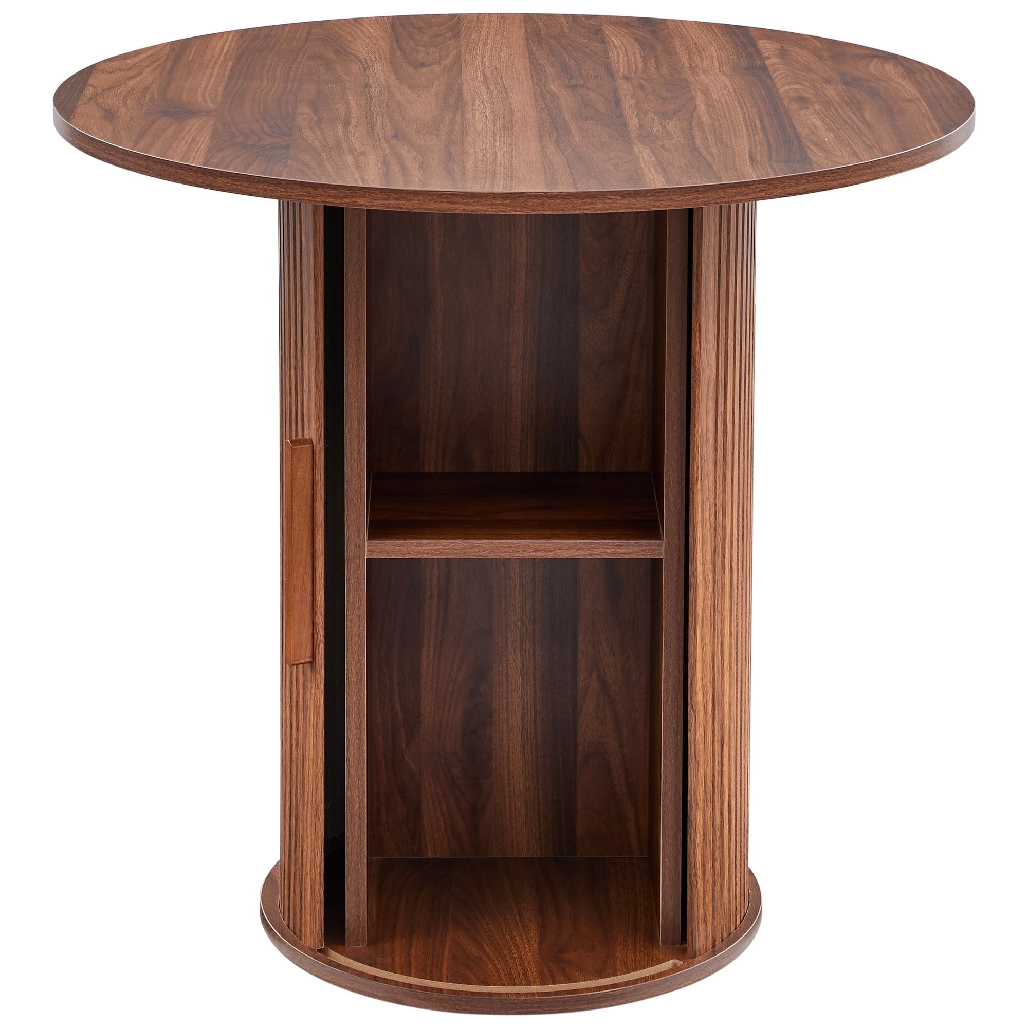 PHOYAL Fluted Small Round Dining Table for 2, 31.5 Inch Circle