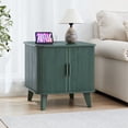 thumbnail image 1 of PHOYAL Green Large End Table with Charging Station, Vertical Strip Square Side Tables with Sliding Door Storage for Living Room, 1 of 8