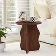thumbnail image 1 of PHOYAL Round Small End Tables for Living Room with Wave Base, Side Table for Bedroom Small Space, Walnut, 1 of 7
