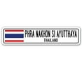 thumbnail image 1 of PHRA NAKHON SI AYUTTHAYA, THAILAND Street Sign Thai flag city country road gift, 1 of 5