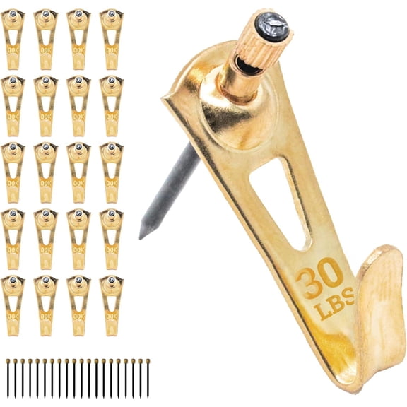 PHS - Professional Plaster Wall ers 30 lbs - 25 Pack - Heavy Duty Hooks for Drywall - Frame ing Hardware - Art Hooks for Wall - Secure ing Kit