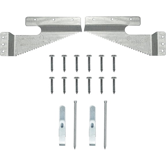 PHS Wall Buddies Large Picture Hangers - 5 Pack Heavy Duty Self-Leveling Sawtooth Brackets for Wood Frames up to 60 lbs - Picture Hanging Hardware, Frame Hanging Kit with Hooks, Nails & Screws