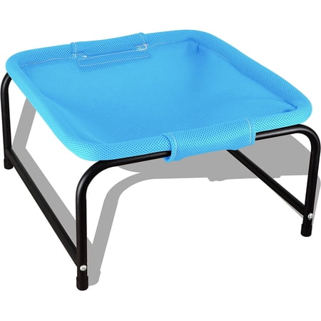 PHYEX Cat Bed Elevated Pet Hammock for Kitty Cat Small Dog, Easy Assembly Raised Cat Cot, Blue
