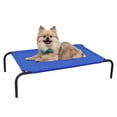 thumbnail image 1 of PHYEX Raised Dog Bed for Small Dogs, Breathable Dog Cot Bed for Summer, 33" L x 19" W x 7.5" H, Blue, 1 of 7