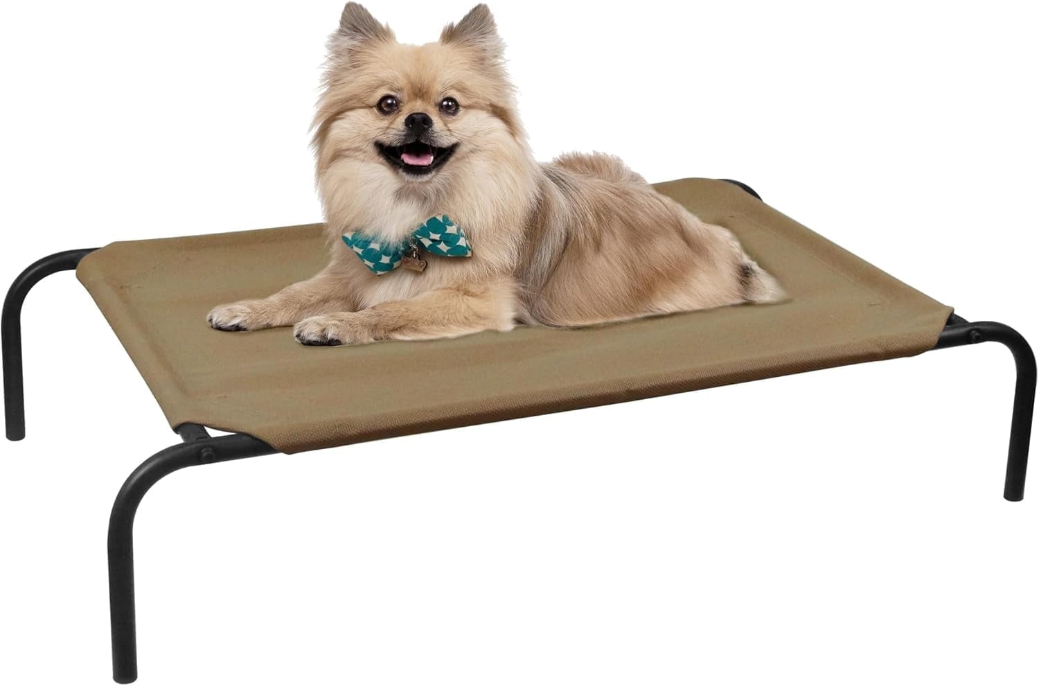 PHYEX Cooling Dog Bed Small, Raised Elevated Pet Bed for Indoor Outdoor, 33" L x 19" W x 7.5" H, Brown