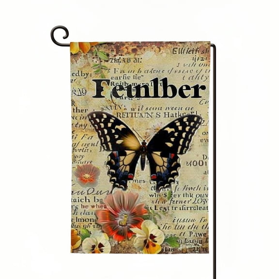PHYHOO A Letter From Heaven Garden Flag Double Sided, Small Burlap Memorial Commemorate Butterfly Garden Yard Flags Cemetery Decorations for Grave Outdoor Outside White