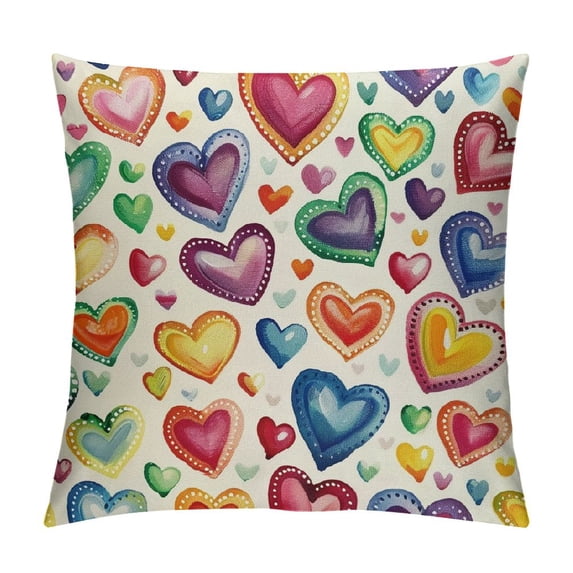 PHYHOO AVOIN Buffalo Plaid Love Throw Pillow Cover, Love Heart Holiday Valentine's Day Anniversary Wedding Cushion Case Decoration for Sofa Couch