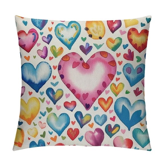 PHYHOO AVOIN Buffalo Plaid Love Throw Pillow Cover, Love Heart Holiday Valentine's Day Wedding Cushion Case Decoration for Sofa Couch