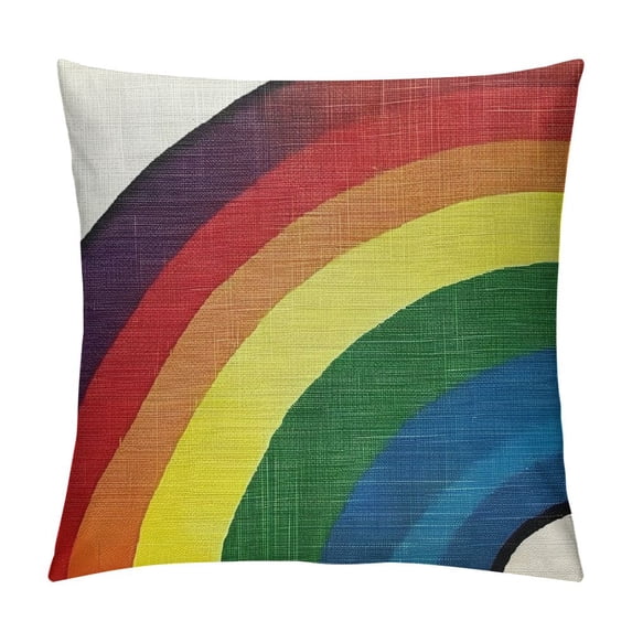 PHYHOO AVOIN Happy St Patricks Day Saying Throw Pillow Cover, Watercolor Rainbow Lucky Clover Cushion Case for Sofa Couch