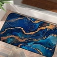 thumbnail image 1 of PHYHOO Abstract Marble Kitchen Rugs Blue Jade Texture Gold Stripes Watercolor Modern Ink Art Decor Kitchen Floor Mat Cushioned Padded Comfort Standing Runner Rugs 19.68*39.37 in, 1 of 6