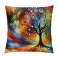 thumbnail image 1 of PHYHOO Abstract Rainbow Tree Pillow Cover Short Plush Square Home Decor Cushion Cover for Bedroom Sofa, 1 of 5