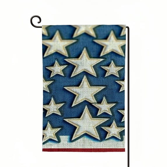PHYHOO American Stars and Stripes Patriotic Garden Flag Double Sided for Outside Memorial Day Independence Day Yard Outdoor Flag White