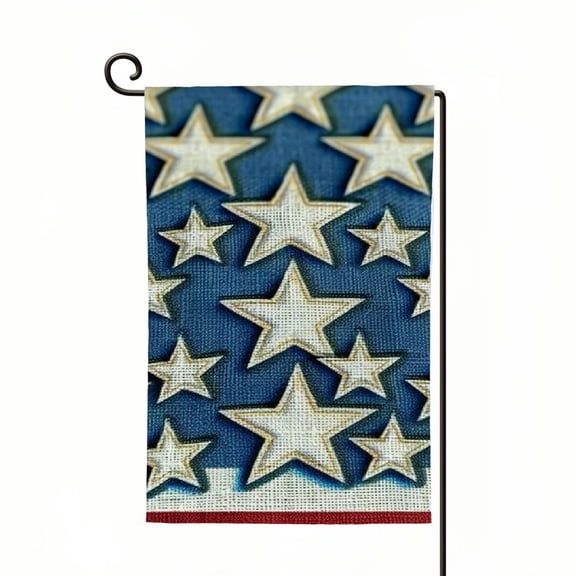 PHYHOO American Stars and Stripes Patriotic Garden Flag Double Sided for Outside Memorial Day Independence Day Yard Outdoor Flag White