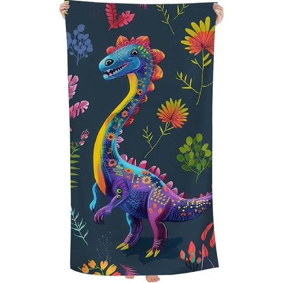 PHYHOO Animal Microfiber Beach Towel, Colorful Flower Large Oversized Beach Towel Lightweight Quick Dry Soft Absorbent Bath Towel, Sand Free Towel for Swimming Travel Sports 30x60in