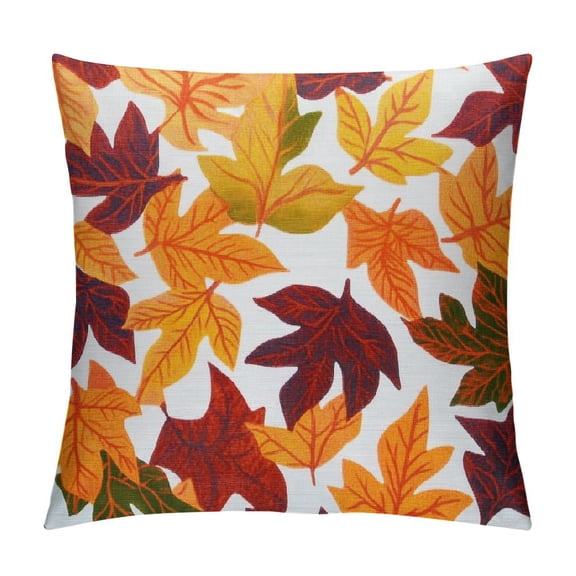 PHYHOO Autumn Decorations Fall Porch Outdoor Throw Pillow Covers Décor Maple Leaves Farmhouse Cushion Cases for Home Couch Sofa Patio Bench 20x20in
