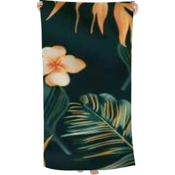 PHYHOO with Banana Leafs Microfiber Beach Towel for Adult Quick Dry Sand Free Lightweight Oversized Ultra Soft Skin-friendly Swim Pool Travel Picnic Shower Bath Towel Blanket 30x60in
