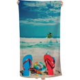 thumbnail image 1 of PHYHOO Beach Palm Tree Microfiber Beach Towel, Summer Flip Flops Large Oversized Beach Towel Lightweight Quick Dry Soft Absorbent Bath Towel, Sand Free Towel for Swimming Travel Sports 30x60in, 1 of 8