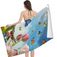 thumbnail image 1 of PHYHOO Beach Towel, Field with Butterflies Printed Microfiber Sand Free Pool Towel Lightweight Oversized Quick Dry Absorbent Compact Travel Must Have for The Swimming Summer Cruise Ship Esse 30x60in, 1 of 8