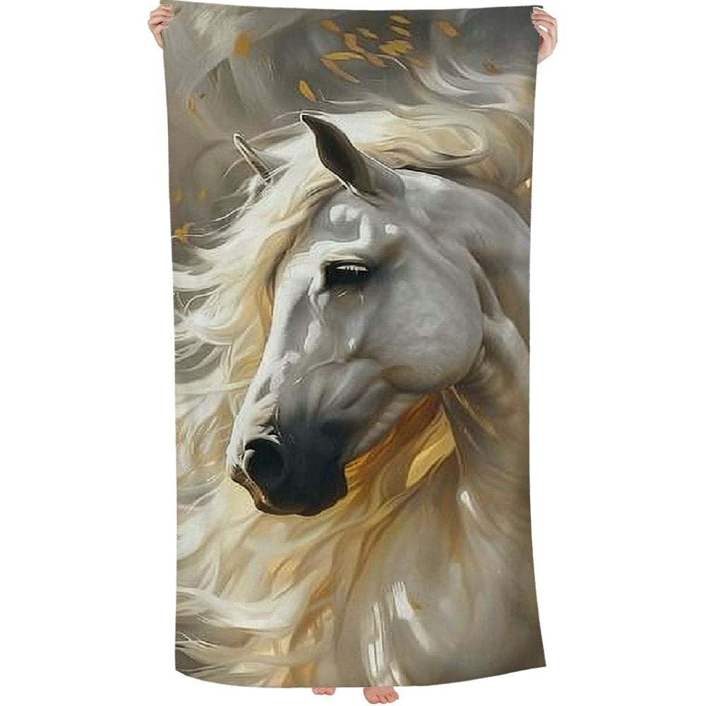 PHYHOO Beach Towel Horse Theme Pattern Bath Towel Microfiber Towel Sand-Free Beach Towel Quick Dry Pool Towel Ultra Absorbent Towel Lightweight Shower Towel for Bathroom Outdoor Swimming 30x60in